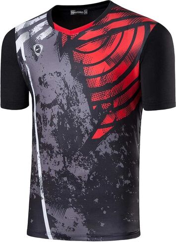 Men's Active Quick Dry T-Shirt Athletic Running Gym Workout Sport Tee Shirt Tshirt Golf Tennis Tops LSL133_LC in Saudi Arabia