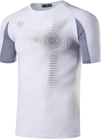 Men's Active Quick Dry T-Shirt Athletic Running Gym Workout Sport Tee Shirt Tshirt Golf Tennis Tops LSL133_LC in Saudi Arabia