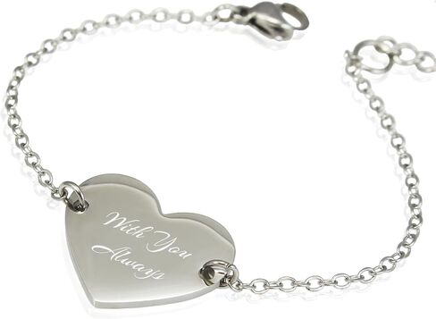 Personalized Engraved Fingerprint Heart Bracelet Stainless Steel Linked Chain Jewelry Memorized Gift in Saudi Arabia