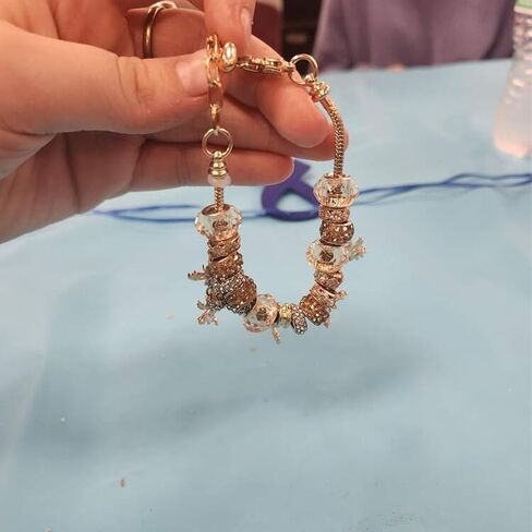 Gold Angel Flower Cross Bracelet, Casual Bead Bracelet Jewelry For Beach Vacation Birthday Gift, Small Grand Slam Style, Unique Charm in Saudi Arabia