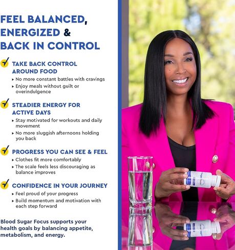 JJ Smith Sugar Focus – Glucose Control Complex with Eriomin, Cinnamon Bark, Chromium Picolinate & Alpha Lipoic Acid – GLP-1 Supplement for Cravings, Control, Energy & Healthy Weight. in Saudi Arabia