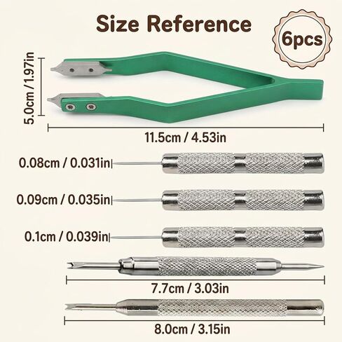 6 PCS Green Spring Bar Tool, Watch Band Tool Set, Professional Watch Spring Bar Tool for Strap Removal and Installation (1mm/0.9mm/0.8mm/Single Head/Double-Headed) in Saudi Arabia