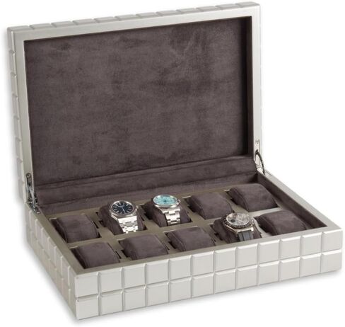 Bey-Berk Bogota Cube Watch Case (Green), Holds 10 Large Watches, Square Storage Box with Soft Lining and Magnetic Closure in Saudi Arabia