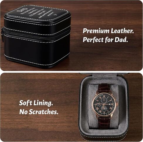 Watch Case Gift Box for Dad Birthday Gifts Fathers Day for Dad from Daughter Teen Adult Girls, PU Leather Single Travel Watch Case Holder I Love You Gifts for Step Bonus Dad Daddy Papa Father’s Day in Saudi Arabia