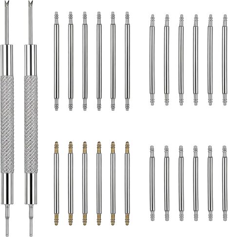 26 Packs Watch Band Pins Replacement Kit, 4 Sizes 18/20/22/24mm Watch Strap Pins, 1.3mm Diameter Heavy Duty Watch Pin with Spring Bar Removal Tool, Adjustment Tool for Watch Bracelet Repairing in Saudi Arabia