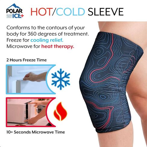 Brownmed Polar Ice - Hot/Cold Therapy Sleeve with Soft Gel Lining – Reusable Slip-On Compression Wrap for Knee, Elbow, Joint & Muscle Pain Relief, Injury, Swelling, Post-Surgery, Arthritis – L/XL in Saudi Arabia