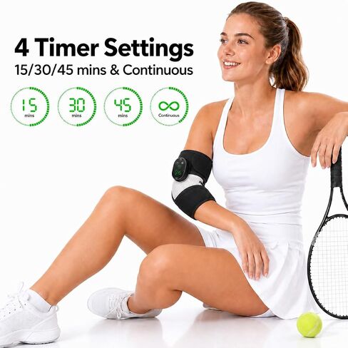 Cordless Elbow Massager for Pain Relief, Elbow Heating Pad with Massager, 3-in-1 Heating Pad for Knee, Shoulder, Tennis Elbow & Tendonitis Pain Relief, 5000mAh Battery, 6 Heat & 3 Massage in Kuwait