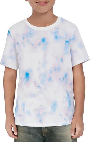 Haloumoning Boys Tie Dye T Shirts Kids Fashion Short Sleeve Crewneck Casual Tops Tees 5-14 Years in Kuwait