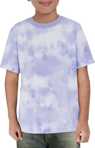 Haloumoning Boys Tie Dye T Shirts Kids Fashion Short Sleeve Crewneck Casual Tops Tees 5-14 Years in Kuwait