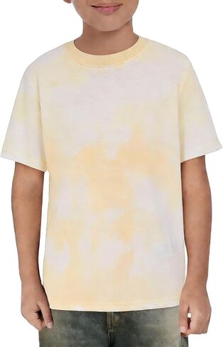 Haloumoning Boys Tie Dye T Shirts Kids Fashion Short Sleeve Crewneck Casual Tops Tees 5-14 Years in Kuwait
