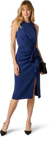 Adrianna Papell Halter Ruffle Midi Dress in Kuwait