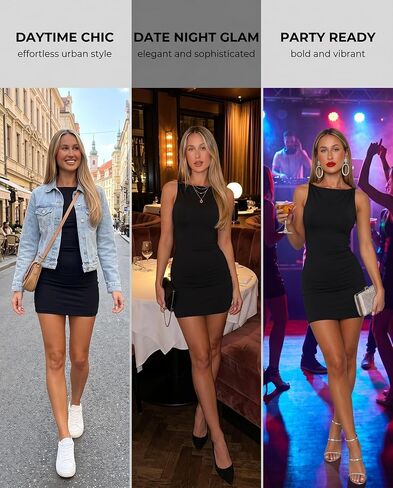 Women's Sleeveless Bodycon Mini Dress Black Ruched Side High Neck Tight Fitting Stretchy Casual Summer Party Club Night Out Dress in Kuwait