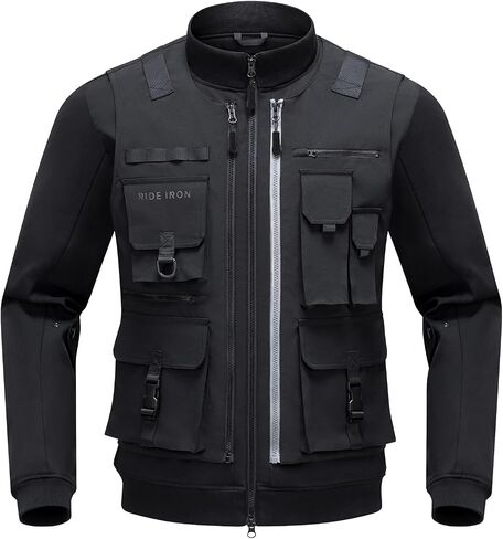 Motorcycle Jacket with CE Armor, 3-in-1 Breathable Riding Jacket with Removable Vest, All-Season Biker Racing Gear M in Kuwait
