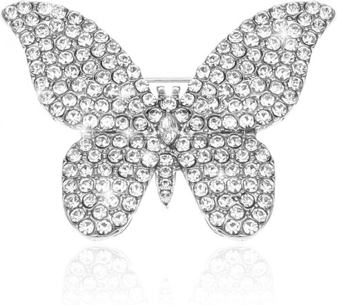 Butterfly Pins for Women Rhinestone Butterfly Brooch Pin for Women ButterflyLapel Pin Silver Brooch Pins Decoration Gift in Kuwait