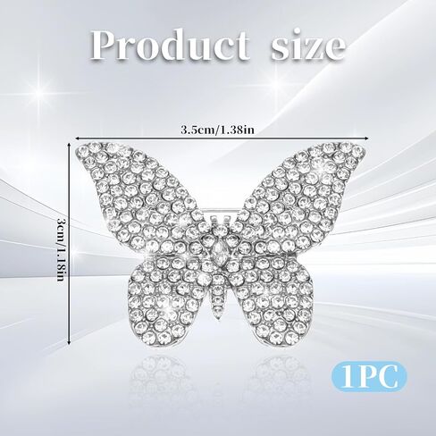 Butterfly Pins for Women Rhinestone Butterfly Brooch Pin for Women ButterflyLapel Pin Silver Brooch Pins Decoration Gift in Kuwait