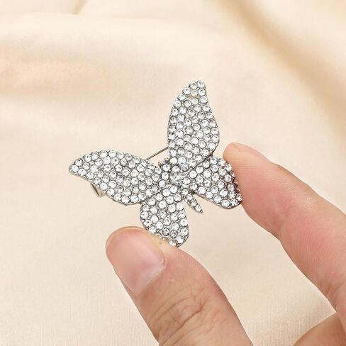 Butterfly Pins for Women Rhinestone Butterfly Brooch Pin for Women ButterflyLapel Pin Silver Brooch Pins Decoration Gift in Kuwait