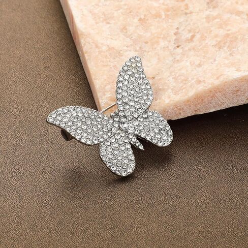 Butterfly Pins for Women Rhinestone Butterfly Brooch Pin for Women ButterflyLapel Pin Silver Brooch Pins Decoration Gift in Kuwait