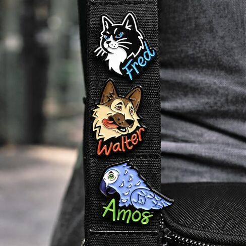 ConQuest Journals Into Darkness Pets Enamel Pin 3-Pack, Straight Post & Rubber Backers, Pins for Jacket, Tote & More, Lights Out Fred, Caught Up Walter, Game On Amos, Officially Licensed Navessa Allen in Kuwait