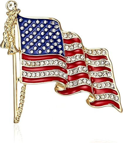MALOYANVE 4th of July Brooches for Women Girls Red White Blue Rhinestone American Flag Patriotic USA Letter Cross Eagle Map Heart Ribbon Brooch Pin Bulk Vintage Fourth of July Celebrate Independence Day Lapel Pins Jewelry Gifts in Saudi Arabia