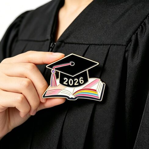 2026 التخرج بروش دبابيس 6 قطعة التخرج دبابيس سترات مزخرفة بالمينا السائبة شارات تذكارية للمدرسة الثانوية طالب جامعي غراد هدية in Kuwait