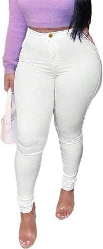 Skinny Jeans for Women Sexy high Waist Denim Light wash Stretchy Streetwear Pants Curve Hugging Trendy Pants in Saudi Arabia
