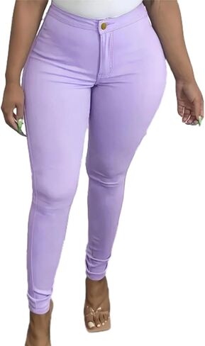 Skinny Jeans for Women Sexy high Waist Denim Light wash Stretchy Streetwear Pants Curve Hugging Trendy Pants in Kuwait