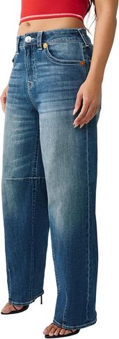 True Religion Women’s Billie Mid Rise Straight Big T – Big T Stitching, Horseshoe Details in Kuwait