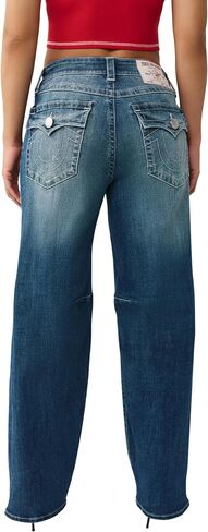 True Religion Women’s Billie Mid Rise Straight Big T – Big T Stitching, Horseshoe Details in Kuwait