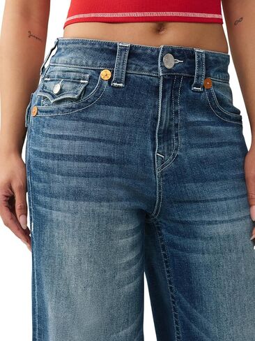 True Religion Women’s Billie Mid Rise Straight Big T – Big T Stitching, Horseshoe Details in Kuwait