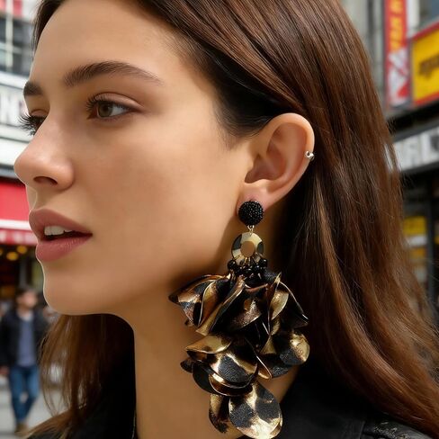 Women Leopard Print Bohemia Earrings, Exaggerated Fabric Cheetah Earrings, Fashionable Leopard Accessories for Women for Party, Date & Social Occasions in Saudi Arabia