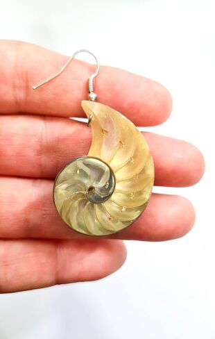 Natural Mother of Pearl Shell Earrings, Handmade Dangle Drop 925 Sterling Silver Mother of Pearl Earrings for Women Jewelry AA419-A in Kuwait