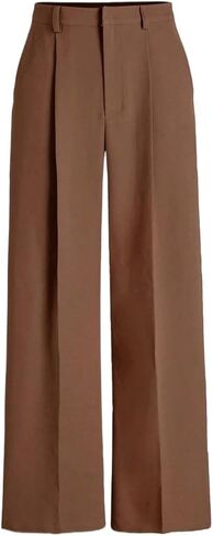 Women's Pants Solid Color High Waist Straight Leg Casual Trousers for Women in Saudi Arabia
