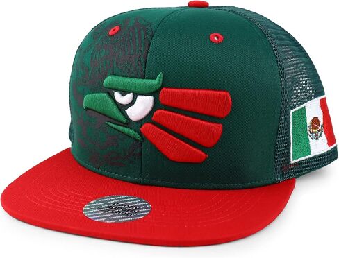 Trendy Apparel Shop Hecho En Mexico Eagle 3D Embroidered Flatbill Snapback Mesh Cap in Kuwait