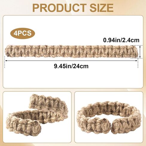 4 Pack Curtain Tie Backs for Curtains, Braided Curtain Tiebacks Boho Elegant Rustic Curtain Holdbacks Tie Backs Holders Set Simple Light Weight Drapes Decorative Accessories for Home Bedroom in Saudi Arabia