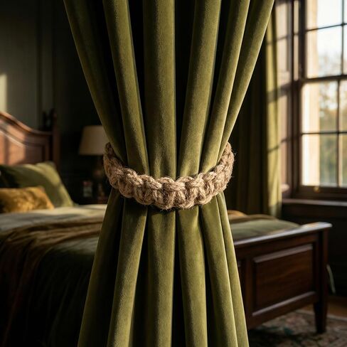 4 Pack Curtain Tie Backs for Curtains, Braided Curtain Tiebacks Boho Elegant Rustic Curtain Holdbacks Tie Backs Holders Set Simple Light Weight Drapes Decorative Accessories for Home Bedroom in Saudi Arabia
