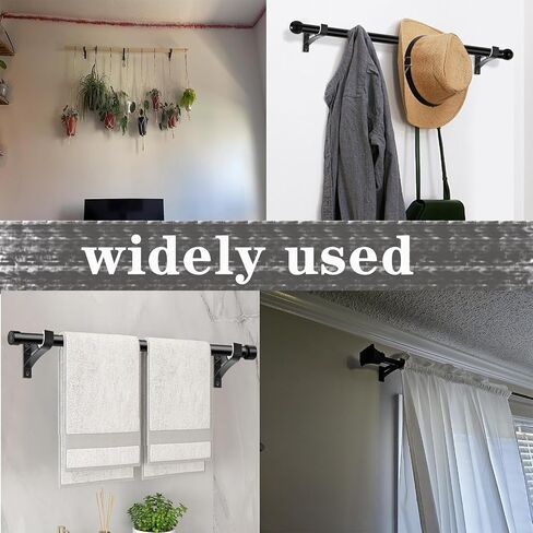 24 Pack Curtain Rod Bracket, Heavy Duty Holders, Black Rod Hooks for Wall, Support Brackets for 1 Inch Drape Poles in Saudi Arabia