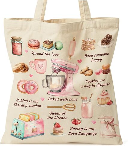 Baking Tote Bag, Gifts for a Baker, Baking Is My Love Language, Double-Sided Print, Inner Pocket in Kuwait