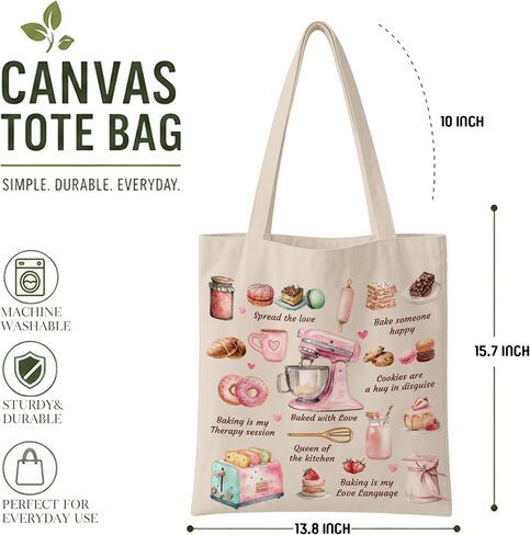 Baking Tote Bag, Gifts for a Baker, Baking Is My Love Language, Double-Sided Print, Inner Pocket in Kuwait