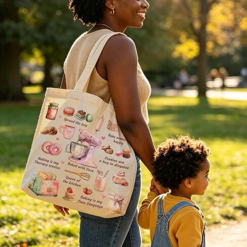 Baking Tote Bag, Gifts for a Baker, Baking Is My Love Language, Double-Sided Print, Inner Pocket in Kuwait
