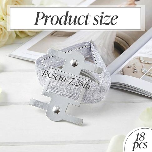 18PCS Silver Corsage Wristlet Band, Elastic Wrist Corsage Bracelets for Women, DIY Prom Flower Supplies Kit, Bridesmaid Accessories for Wedding Party in Saudi Arabia