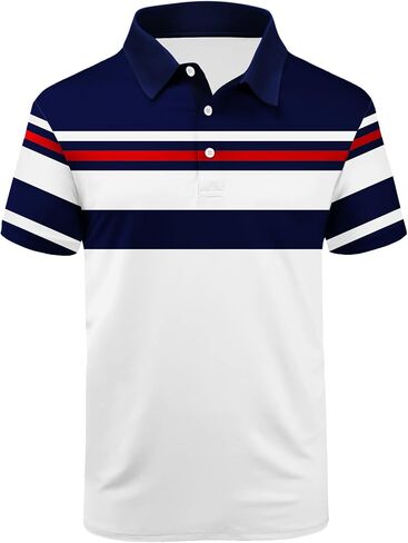 Men's Print Golf Polo Shirts Short Sleeve Casual Performance Lightweight Tennis Polo in Kuwait