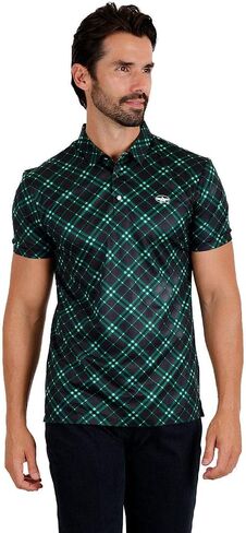 Barabas Men's Printed Shiny Diamond Polo Short Sleeve Shirts 3P06 in Saudi Arabia
