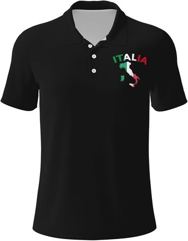 Italia Italy Italian Flag Polo Shirts for Men, Mens Golf Shirt Quick-Dry Short Sleeve Casual in Kuwait