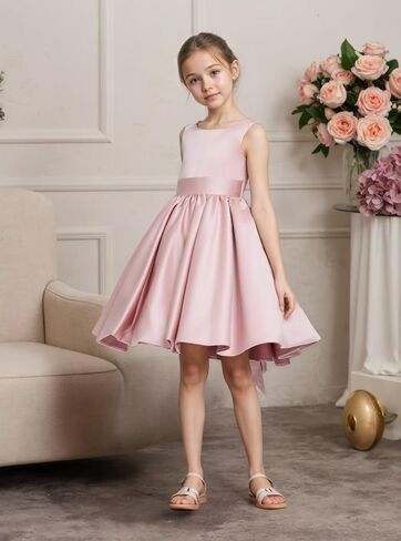 Flower Girls Special Occasion Dresses Wedding Party Girls Princess Dress Short Satin Formal Ball Gowns in Saudi Arabia