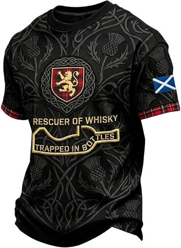 Scotland Shirts for Men Short Sleeve Crewneck Scottish Football Graphic Tees Scotland Pride Raglan T-Shirt in Kuwait