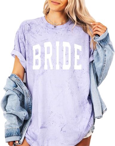 Bride Shirt Women Engaged Bridal Shower Tee Bridesmaid Squad T-Shirt Bachelorette Wedding Party Tops in Saudi Arabia
