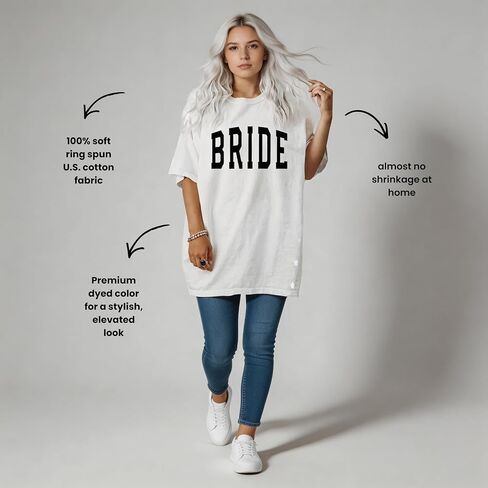 Bride Shirt Women Engaged Bridal Shower Tee Bridesmaid Squad T-Shirt Bachelorette Wedding Party Tops in Saudi Arabia