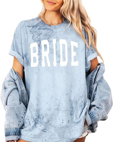 Bride Shirt Women Engaged Bridal Shower Tee Bridesmaid Squad T-Shirt Bachelorette Wedding Party Tops in Saudi Arabia