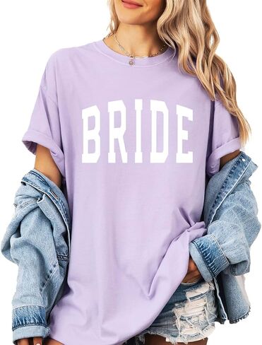 Bride Shirt Women Engaged Bridal Shower Tee Bridesmaid Squad T-Shirt Bachelorette Wedding Party Tops in Saudi Arabia