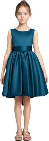 Flower Girls Special Occasion Dresses Wedding Party Girls Princess Dress Short Satin Formal Ball Gowns in Saudi Arabia